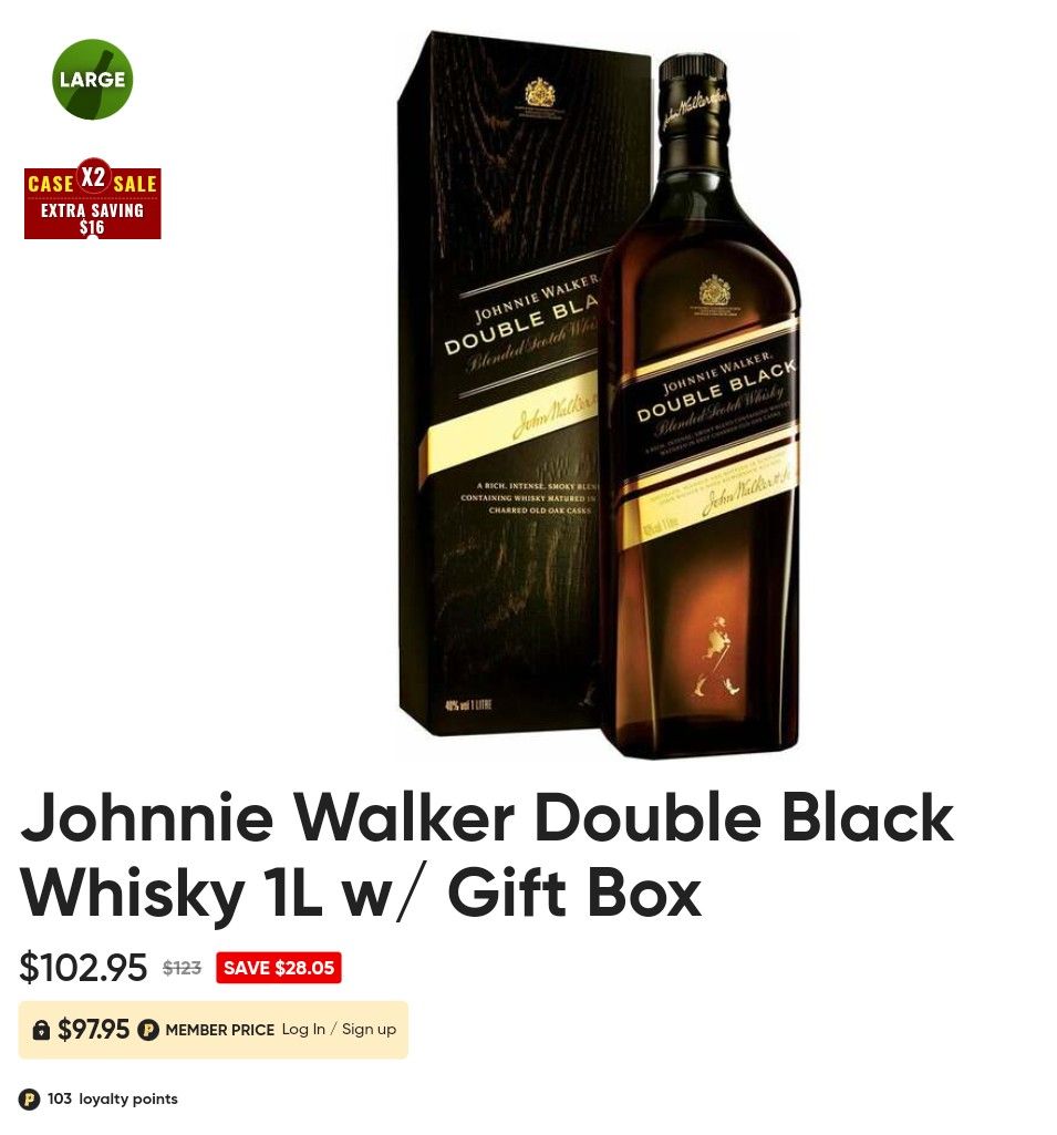 Johnnie Walker Double Black Label, TV & Home Appliances, Kitchen
