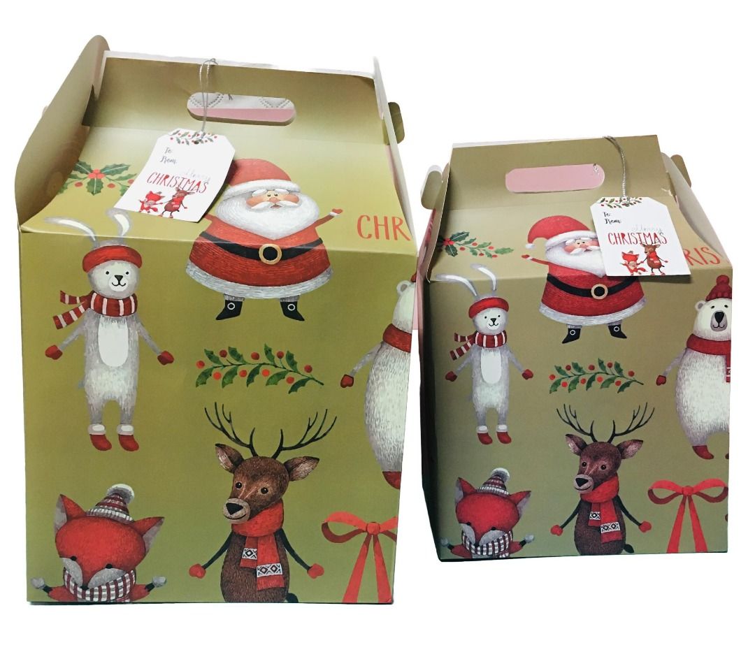 Jumbo Christmas Gift Box Bundle (2 boxes) (Category: Storage Boxes & Baskets) located in Taguig. Submitted by Bloomscorner1 (Listing ID 1270233738, Image 1). Description: ✅ Take both for 150 ✅ Big box size - approx. 15(H) x 9.75(L) x 8.75(W) inches ✅ Small box size - approx. 12(H) x 8.75(L) x 6(W) inches.