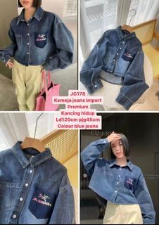 kemeja jeans import PRM #178  Detail dipic