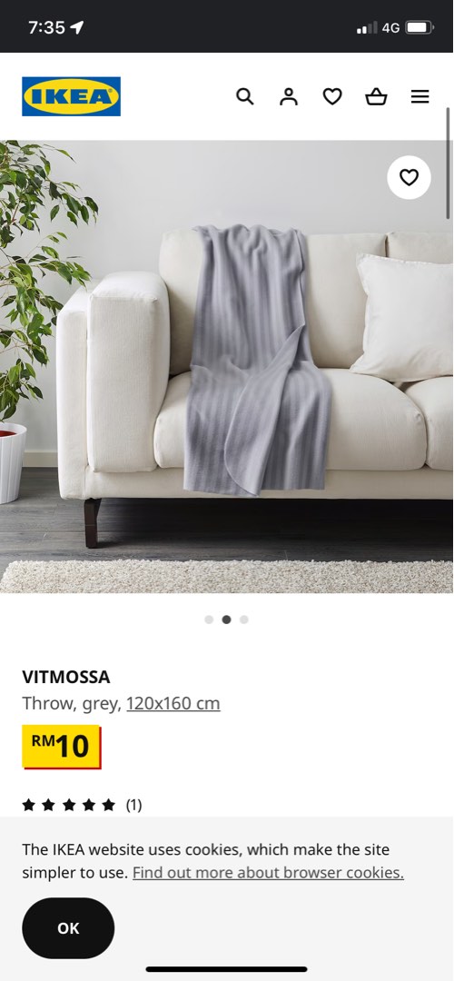 Throw vitmossa outlet