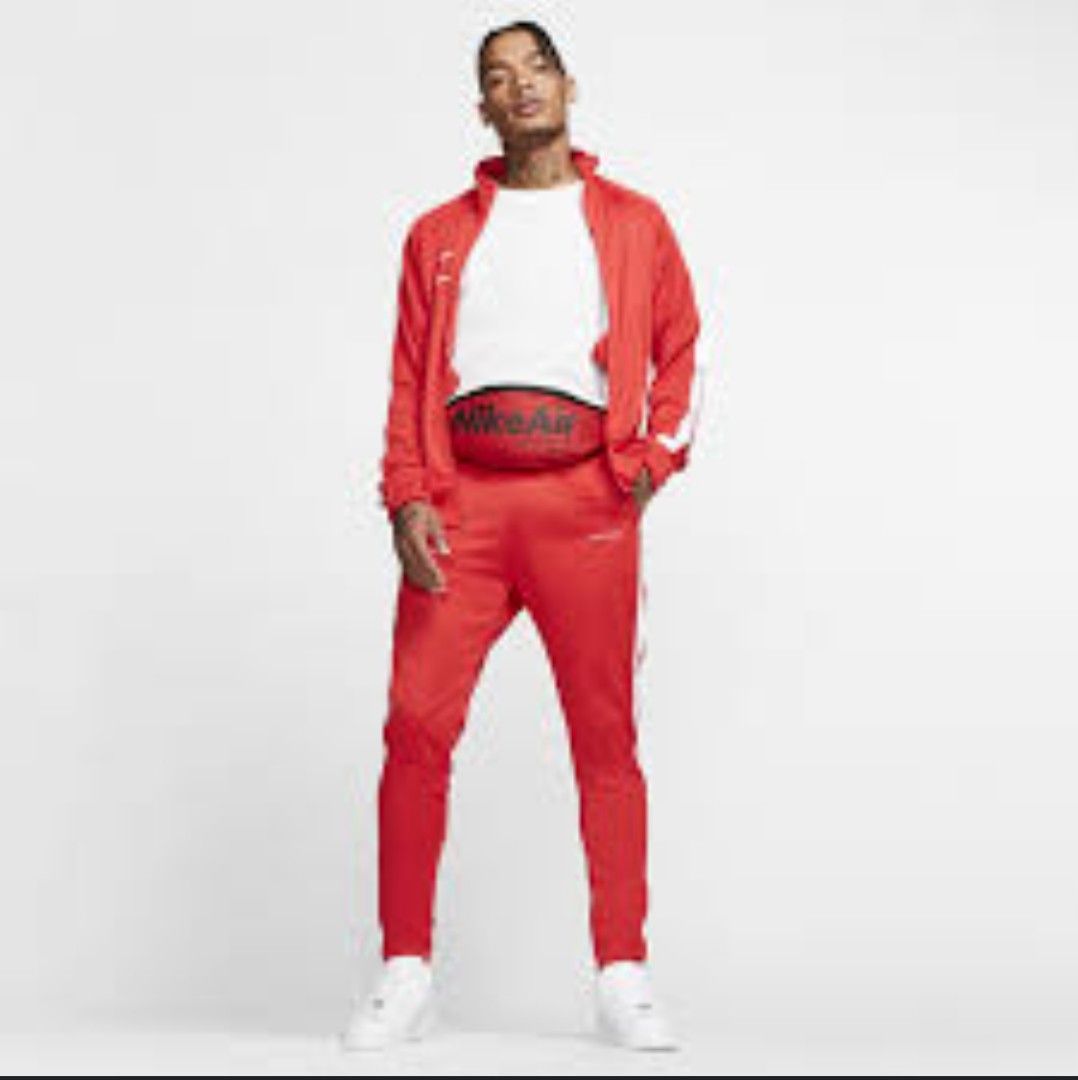 Red nike velour tracksuit top