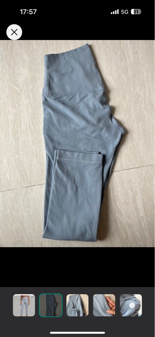 LuluLemon size 6 leggings with pockets Worn once - Depop