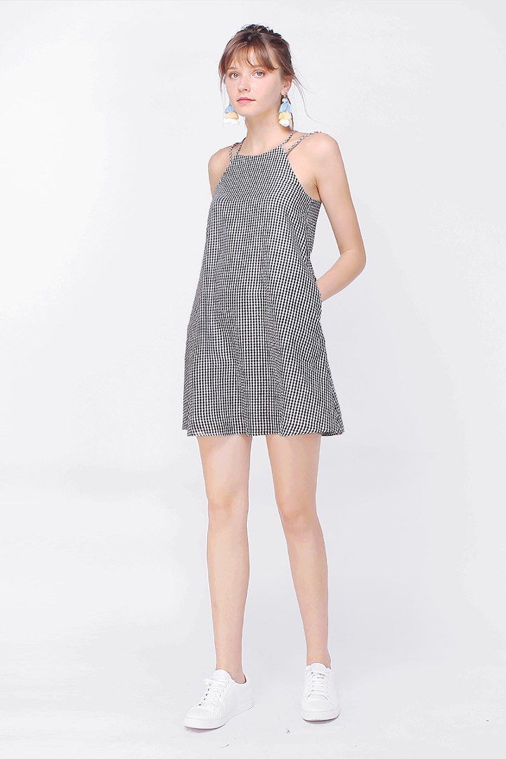 M Fayth Serah Gingham Swing Dress Women s Fashion Dresses