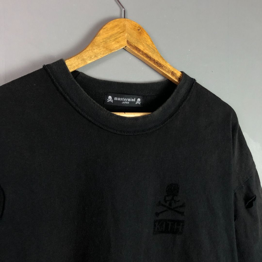 Mastermind x KITH Distressed Tee, Men's Fashion, Tops & Sets