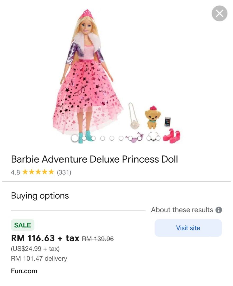 Barbie adventure deluxe online princess doll
