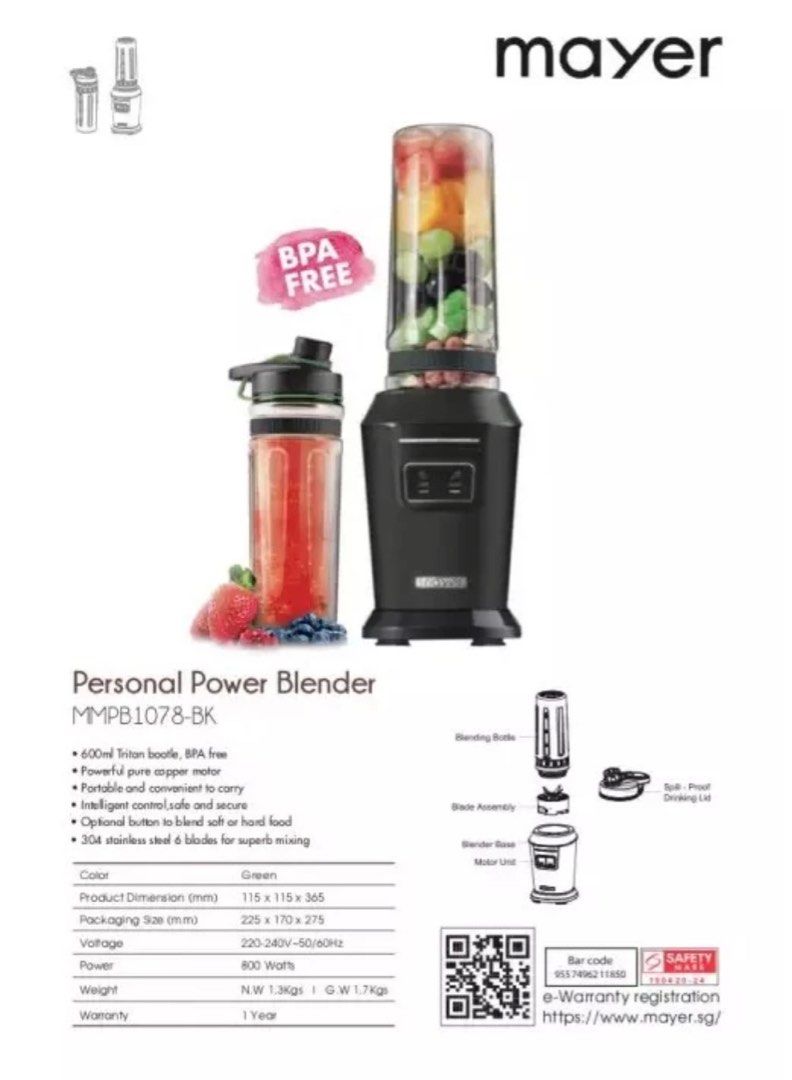 Mayer Personal Blender, TV & Home Appliances, Kitchen Appliances