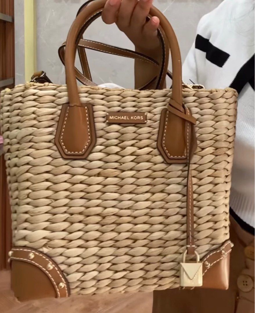 Michael kors rattan handbag deals