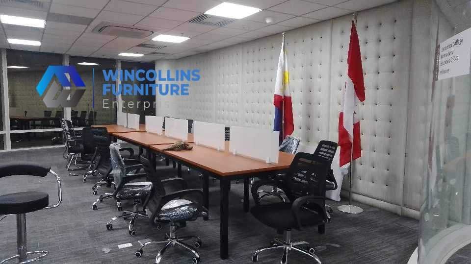 modular workstation table with acrylic screen panel, Furniture & Home ...