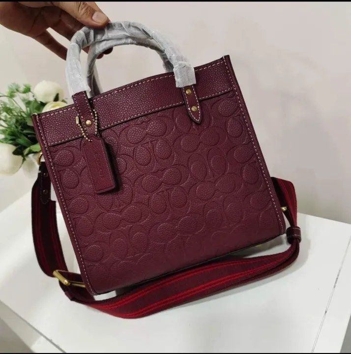 New Coach Original C4829 Maroon Field Tote 22 in Signature
