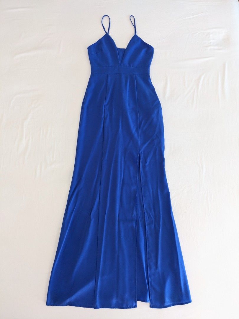 New Look Colbalt Blue Camisole Top Maxi Dress with Slit