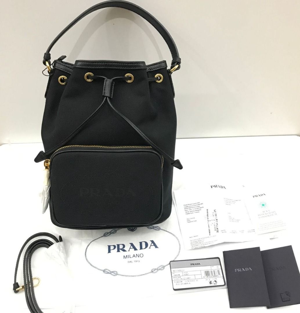 Jacquard Prada Secchiello Prada Classic Logo Secchiello Bucket Bag