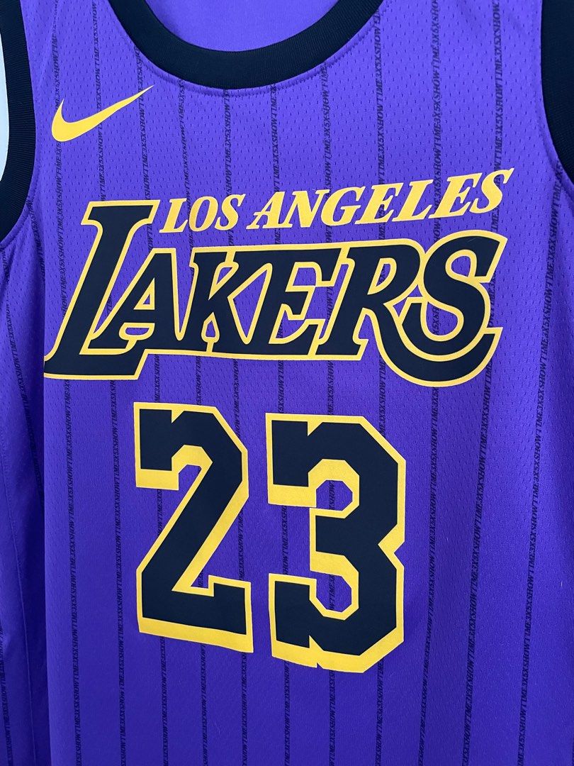 Purple pinstripe lebron discount jersey
