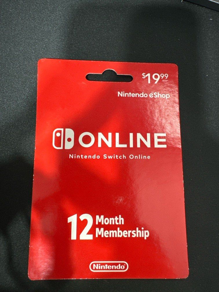 Nintendo 12 month membership card Video Gaming Gaming