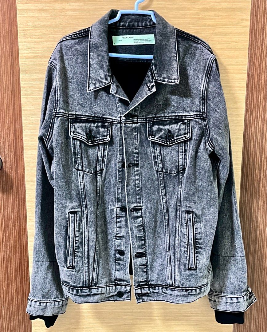 Off White Caban Denim Jacket reps Men s Fashion Coats Jackets