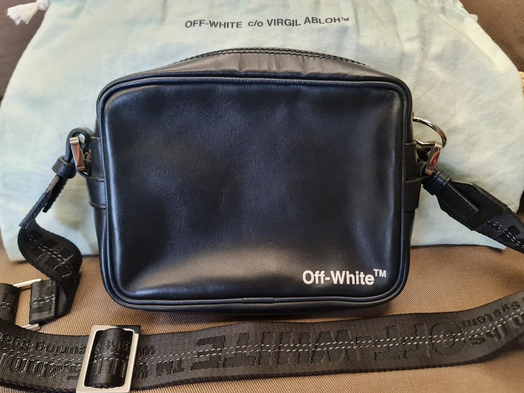 Off White Leather Cross Body Bag Men s Fashion Bags Sling Bags