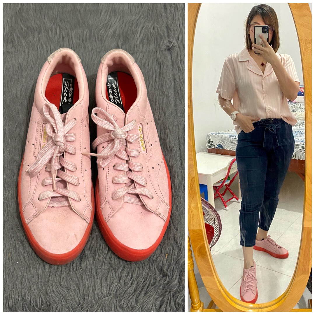 ORIGINAL ADIDAS SLEEK DIVA RED WMNS SIZE US 8 Women s Fashion Footwear Sneakers on Carousell