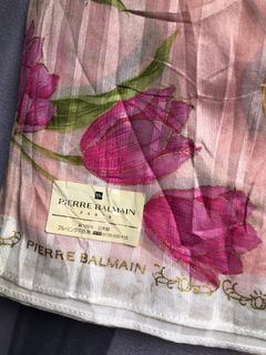 Pierre Balmain Floral Handkerchief with Sticker Tag