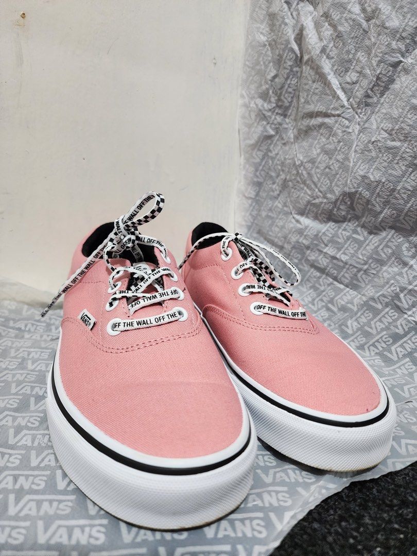 Pink checkered 2025 lace up vans