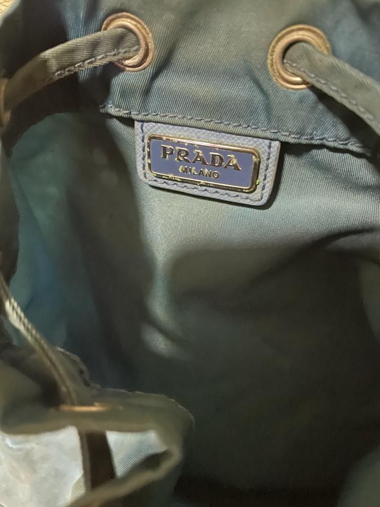 Prada drawstring canvas store pouch