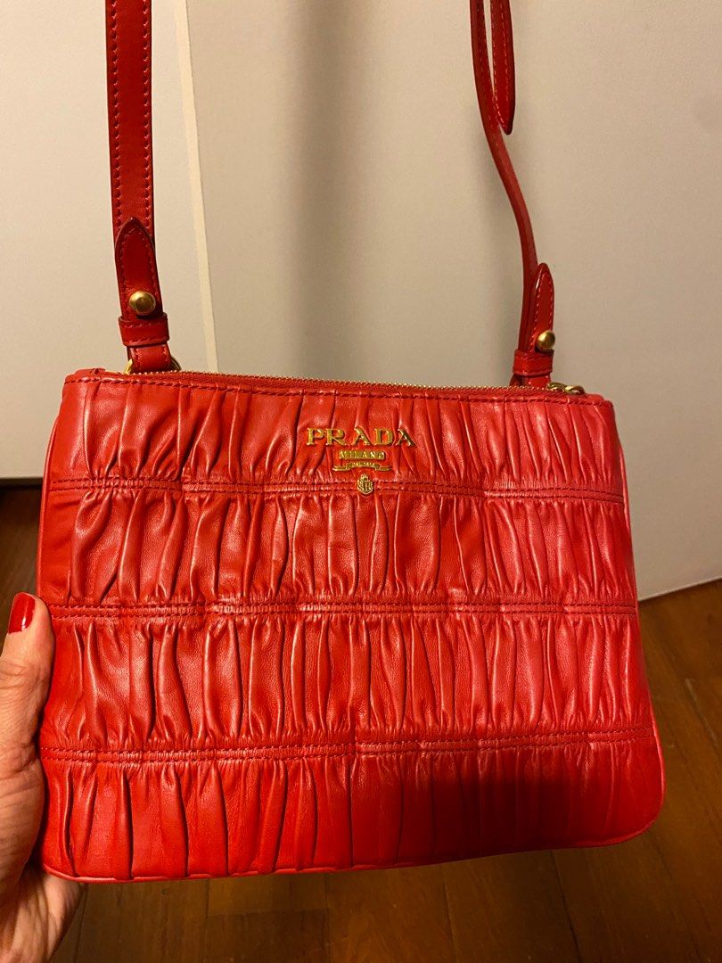 Prada handbags best sale red leather