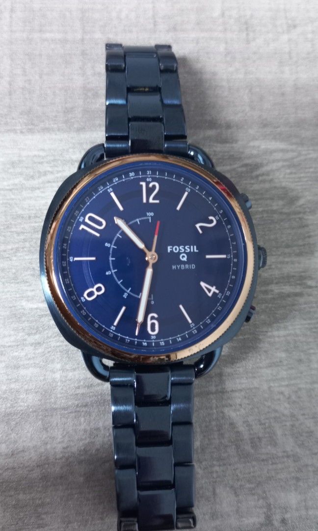PRELOVED Fossil FTW1203 Hybrid Smartwatch Navy Blue Stainless Steel Watch