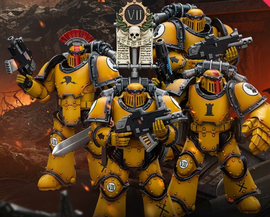 Figurine Warhammer 40K : Porte-étendard Imperial Fists – Conversion Horus Heresy