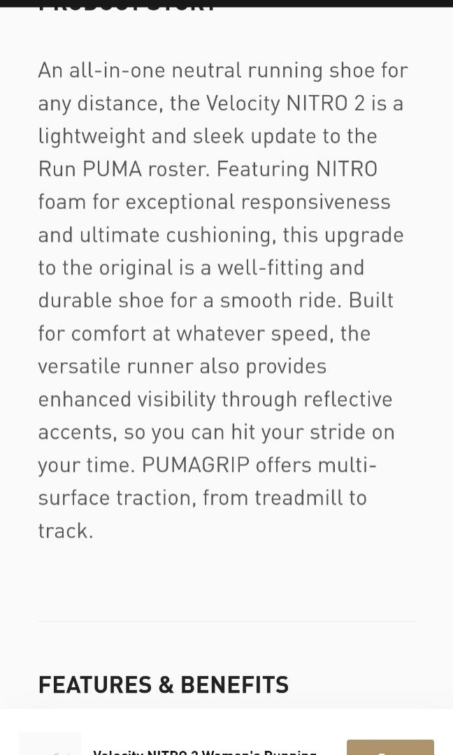 Puma neutral running shoes top