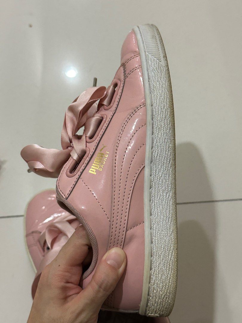 Puma pink new arrivals ribbon trainers