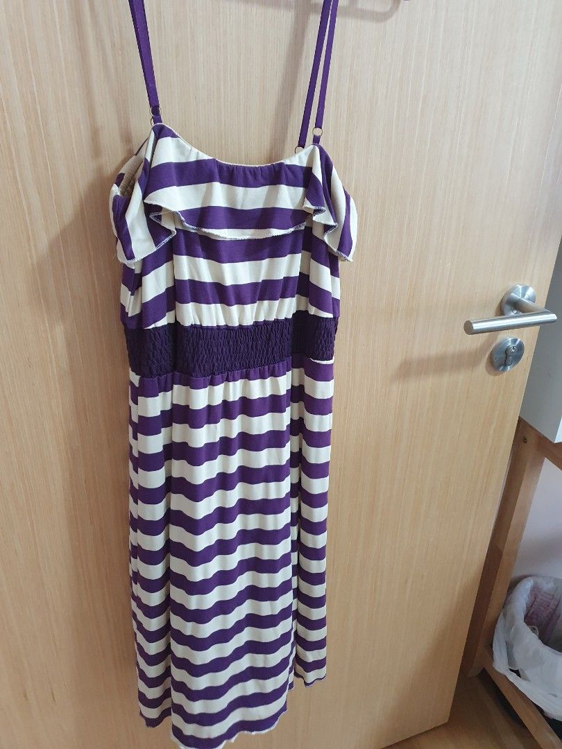 Purple cheap striped dress