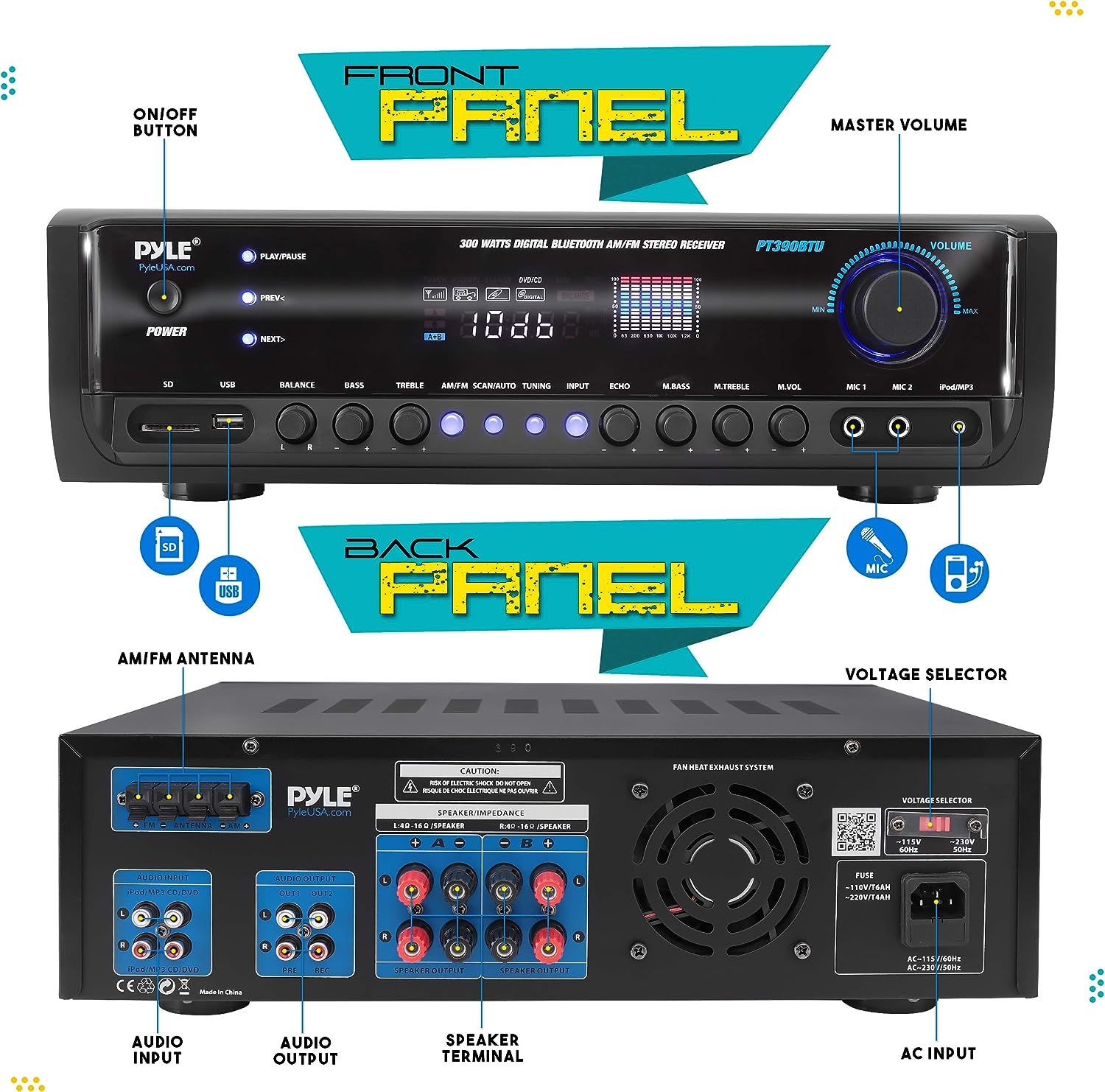 Pyle wireless bluetooth power amplifier system discount