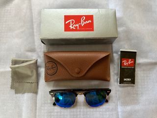 RayBan clubmaster sunglasses in blue lenses complete inclusion