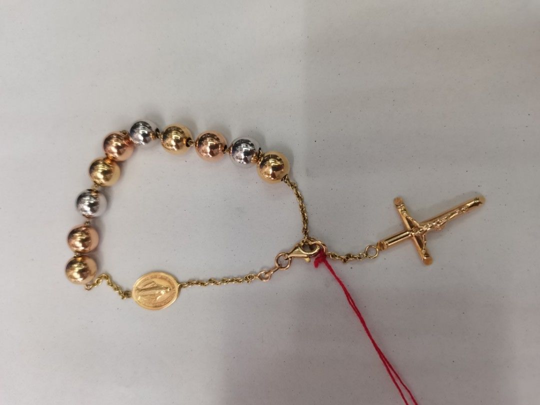 18ct white gold rosary baby bracelet - Rosary Bracelets - Cerrone