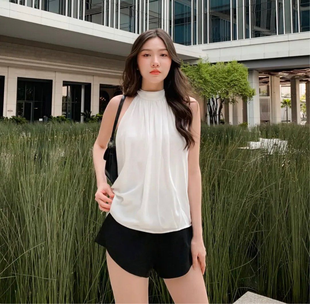 White high hotsell neck sleeveless top