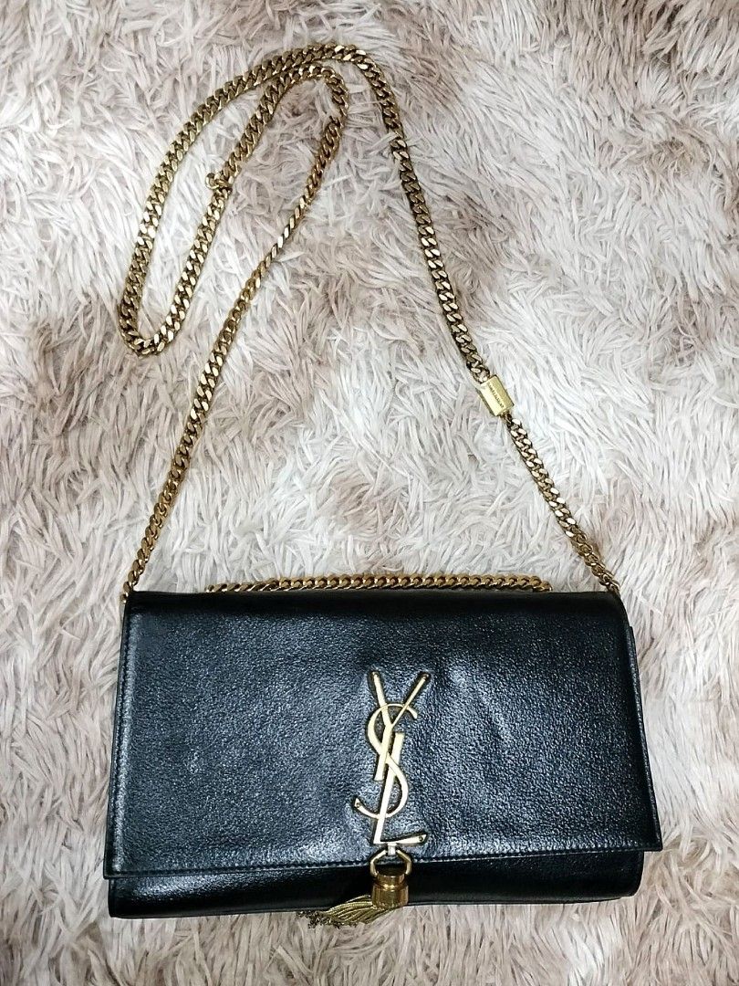 SAINT LAURENT KATE BLACK CHAIN CROSSBODY BAG Luxury Bags