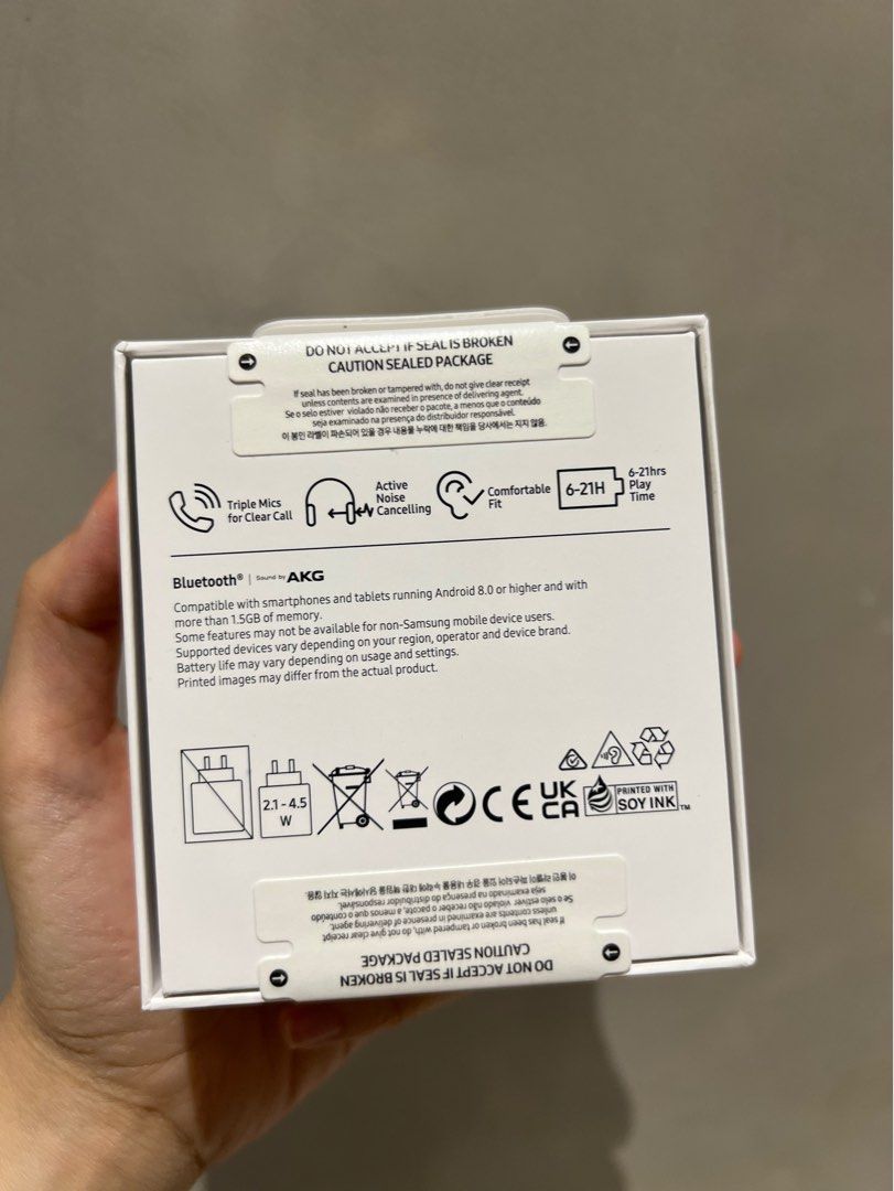 Samsung Galaxy Buds FE (Category: Earphones) located in Makati City. Submitted by tidying_up_ (Listing ID 1270225680, Image 2). Description: Brand new sealed galaxy buds FE Color: Graphite Slightly negotiable RFS: got it as a gift but already have an earbuds .