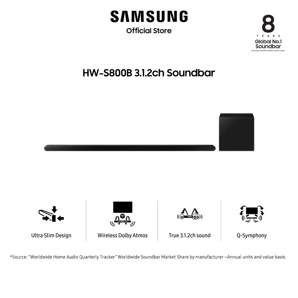 Samsung Soundbar HW S800B 3.1.2ch, Audio, Soundbars, Speakers