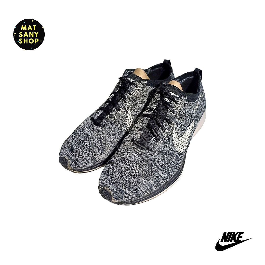 Sepatu Sneaker Running Nike Flyknit Racer Oreo Olahraga Original
