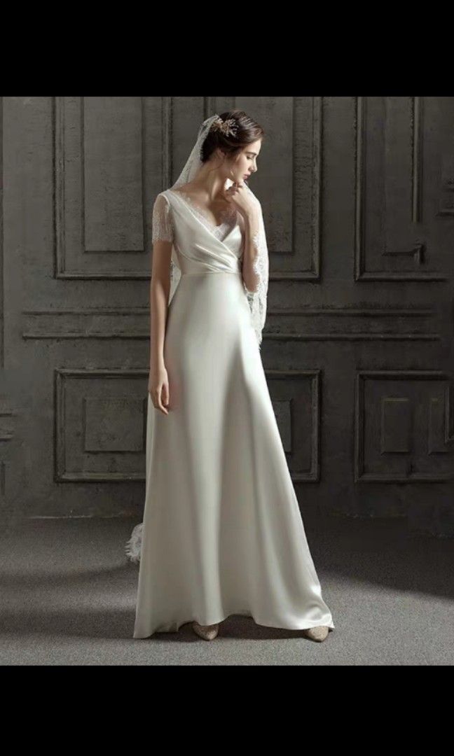 Elegant simple white dress shop