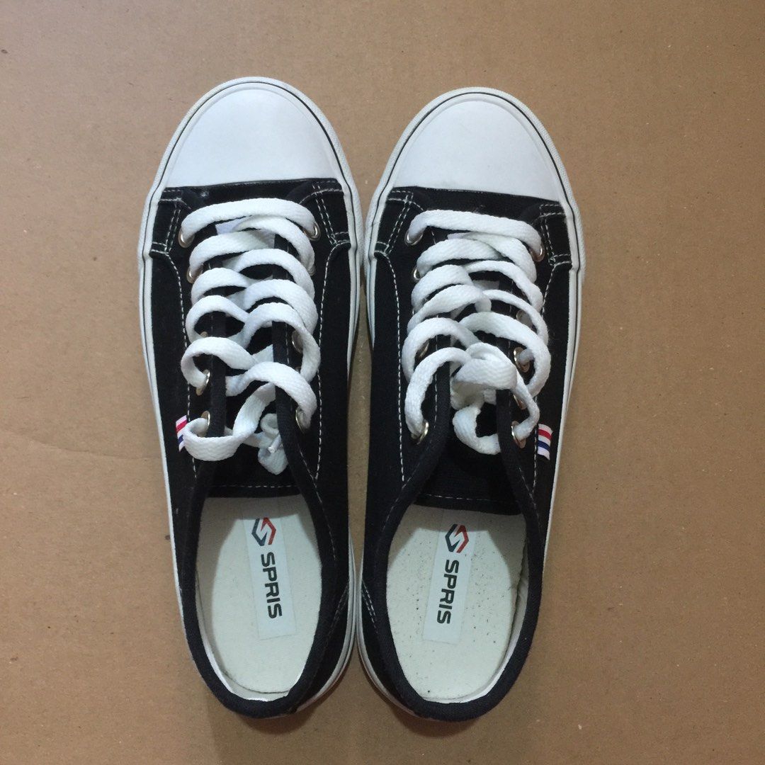 SPRIS Black Casual Canvas Sneakers Canvas Shoes Women s Fashion Footwear Sneakers on Carousell