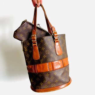 STEAL 😊 Louis Vuitton LV French Company Bucket PM Monogram Logo Vintage Shoulder Tote Bag With Pouch Purse Authentic