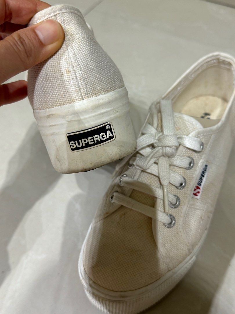 Silver top superga flatforms