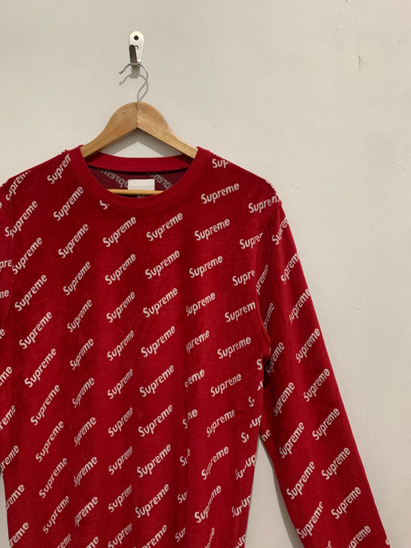 Supreme velour diagonal logo top
