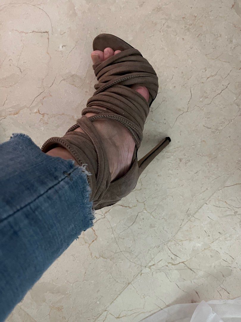 Strappy best sale taupe heels