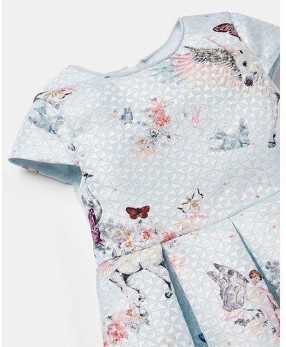 Ted Baker White Unicorn Pegasus Faux Fur Dress