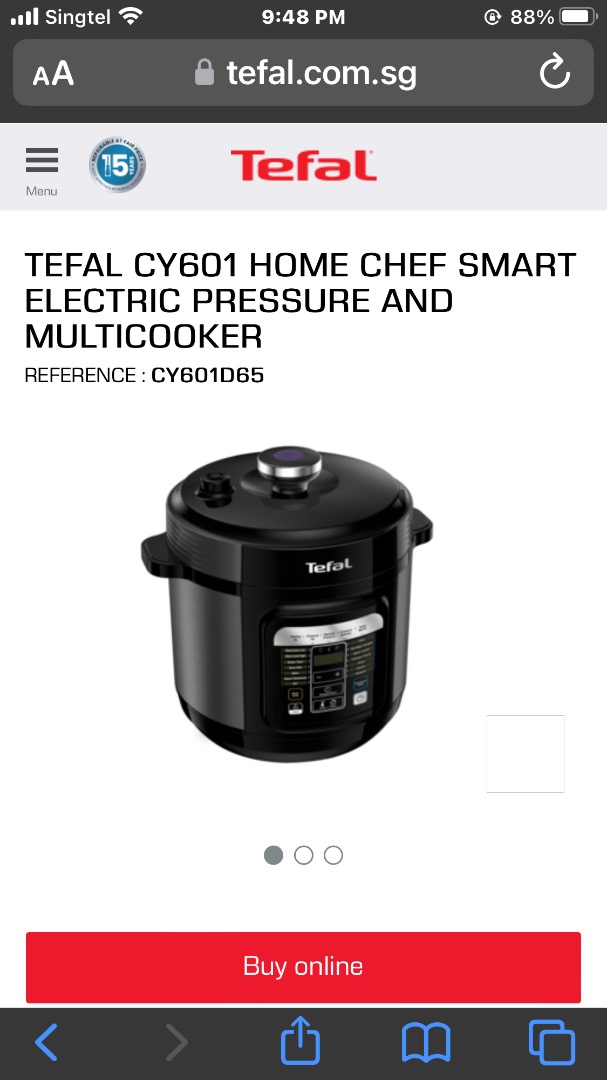 Tefal pressure sales cooker cy601d65