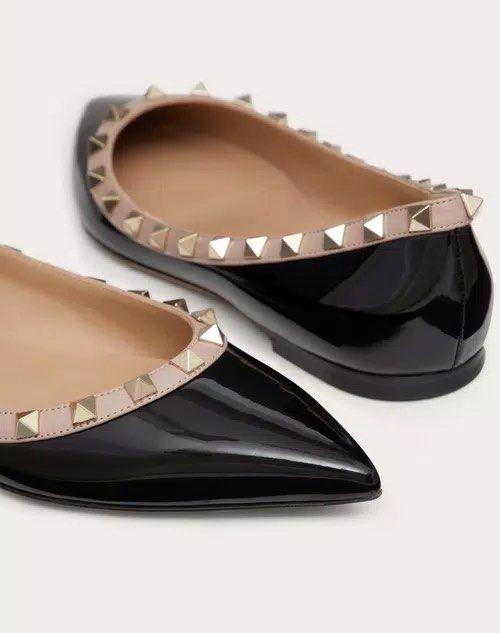 Patent rockstud ballet flat deals