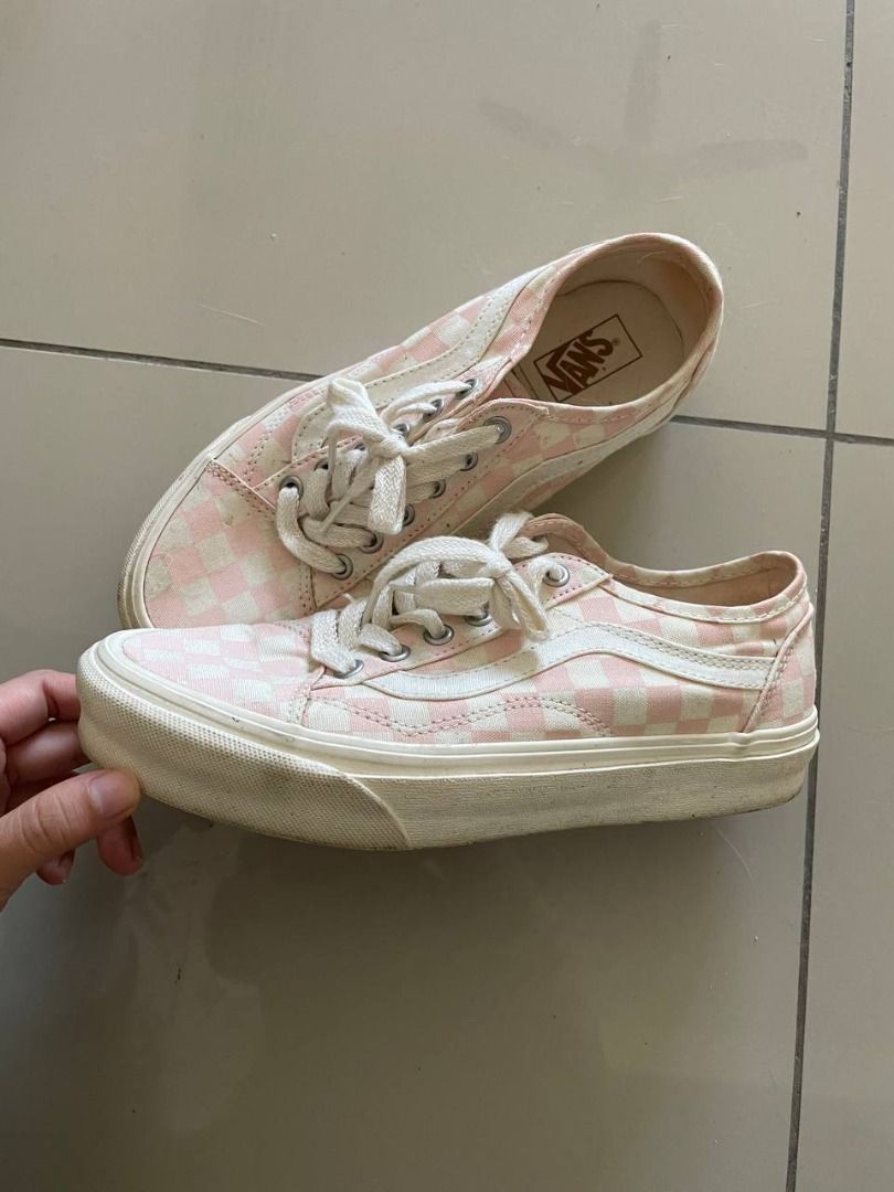 Vans rose blanc hot sale