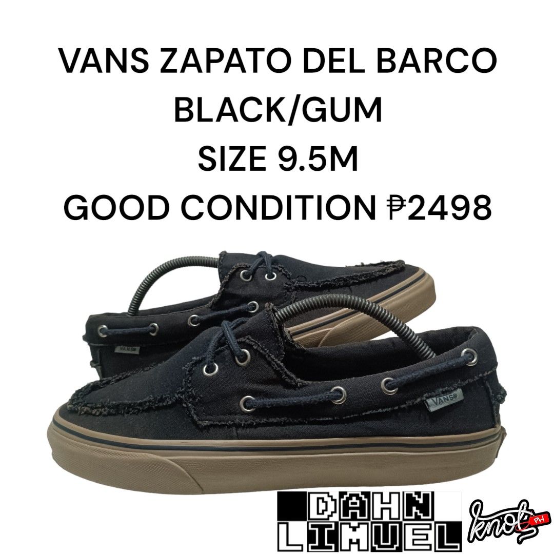 Vans zapato del barco black gum hotsell