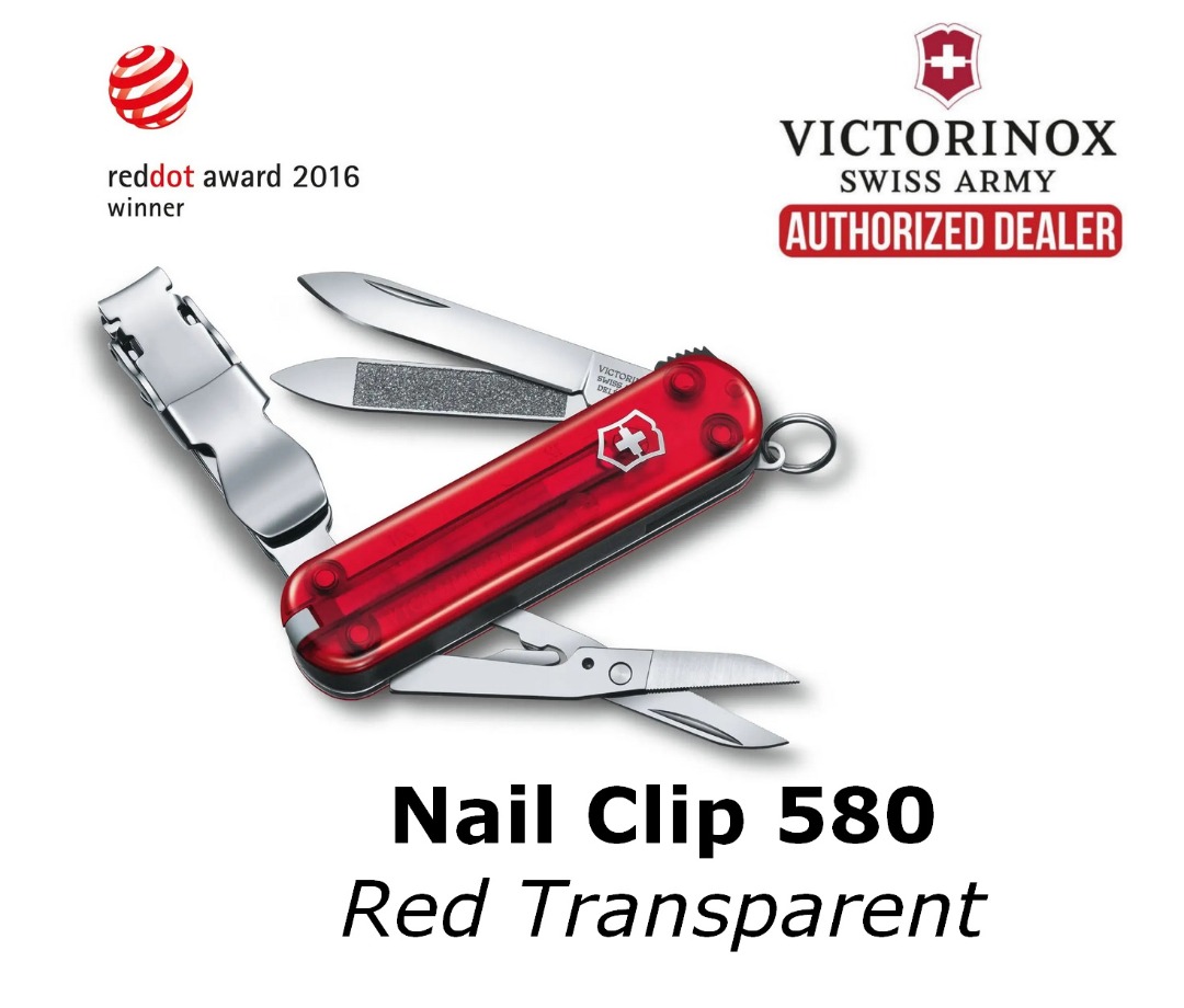 Victorinox Swiss Army NailClip 580 65mm Red Transparent 0.6463.T