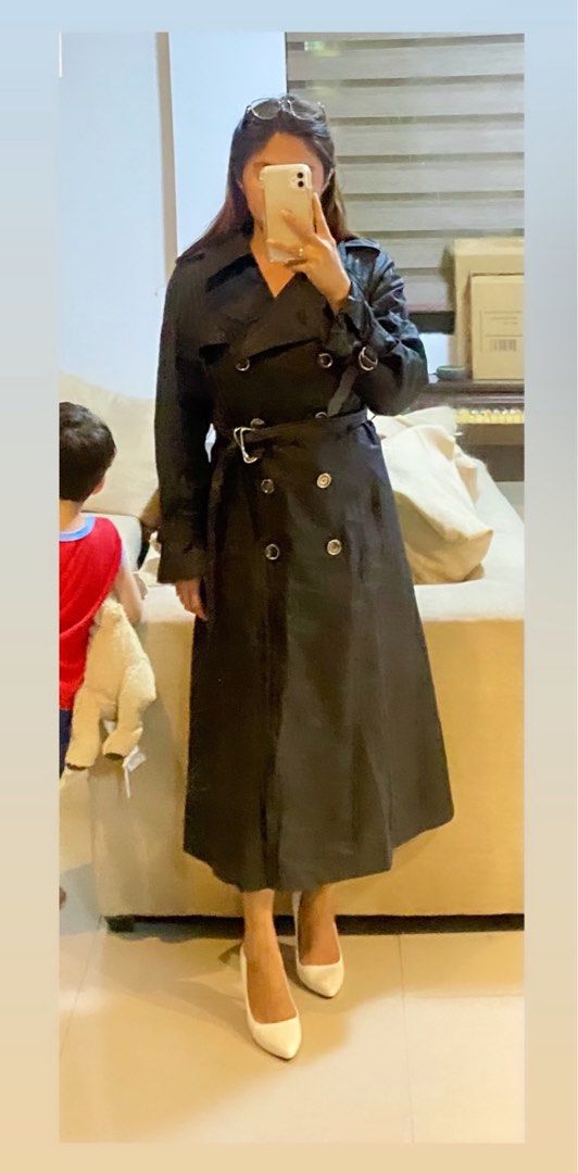 Vintage black trench coat cheap
